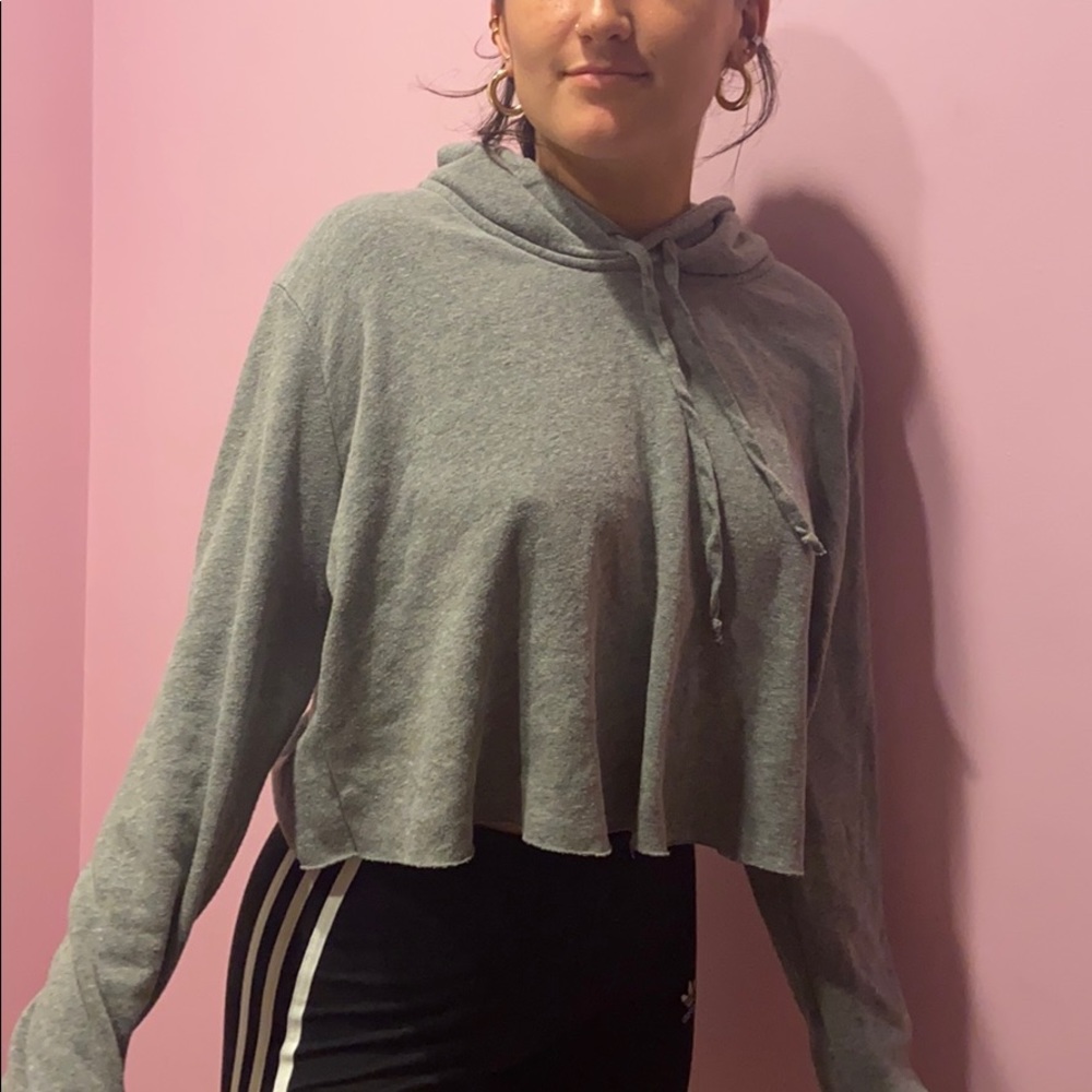 cropped brandy melville grey sweatshirt